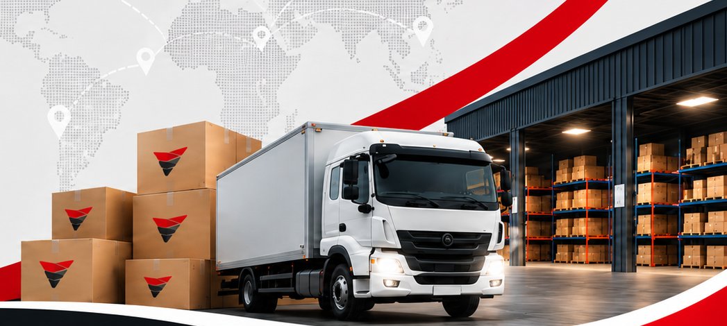 VENDES delivery truck and branded cartons